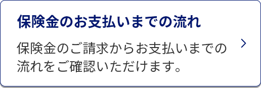 保険金のお支払いまでの流れ/保険金のご請求からお支払いまでの流れをご確認いただけます。